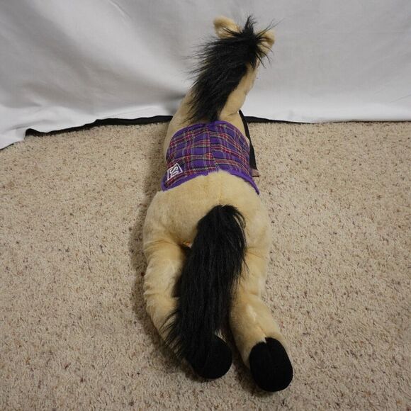 Saddle Club Large Realistic Horse Plush 28" Light Brown Tan Black Starlight‎ VTG - Picture 7 of 15